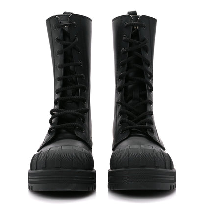 Christian Dior Calfskin Rubber Dioriron Boots 36 Black 2 of 9