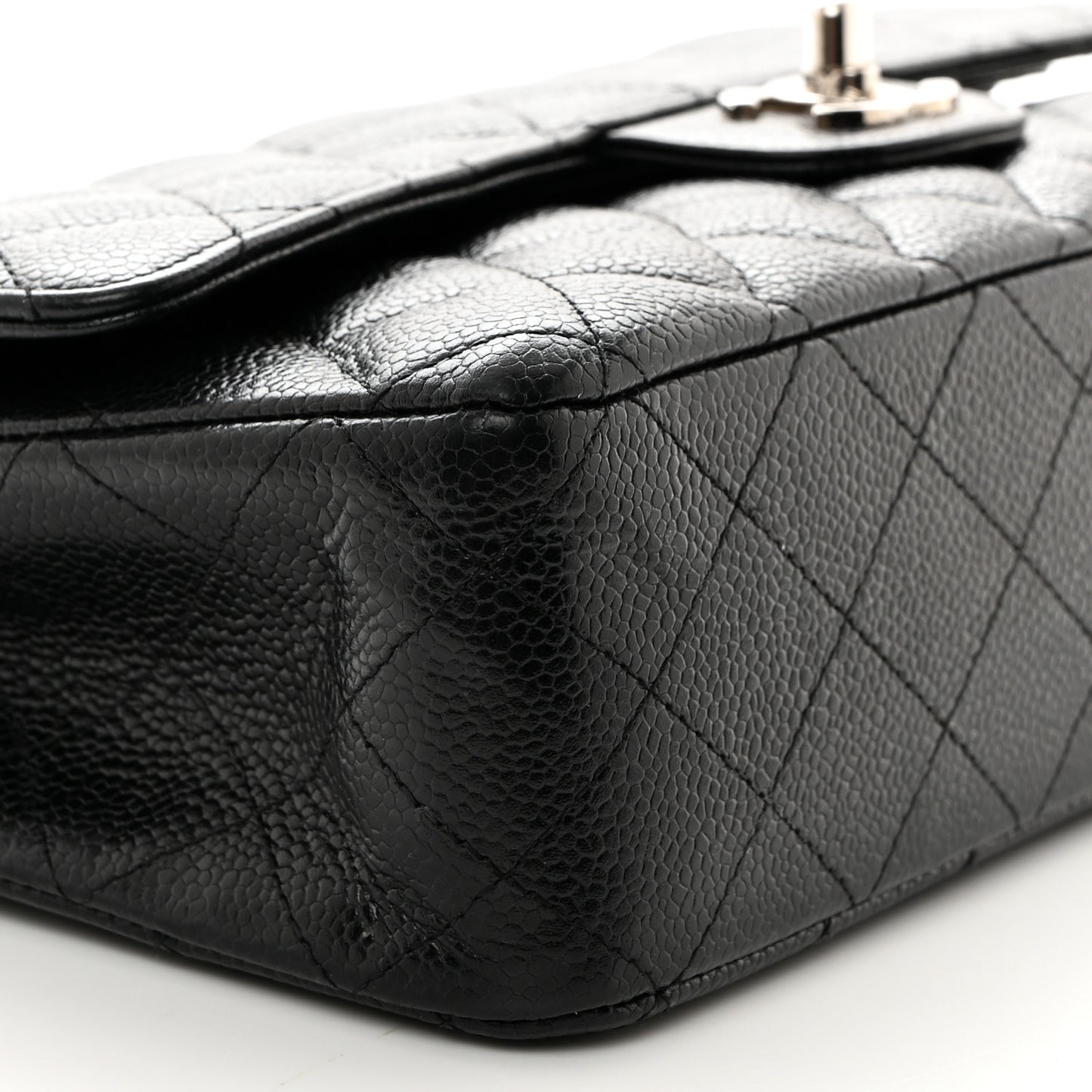 Caviar Quilted Medium Double Flap Black