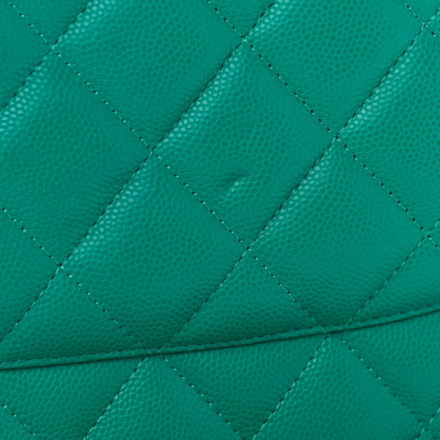 Caviar Quilted Jumbo Double Flap Turquoise