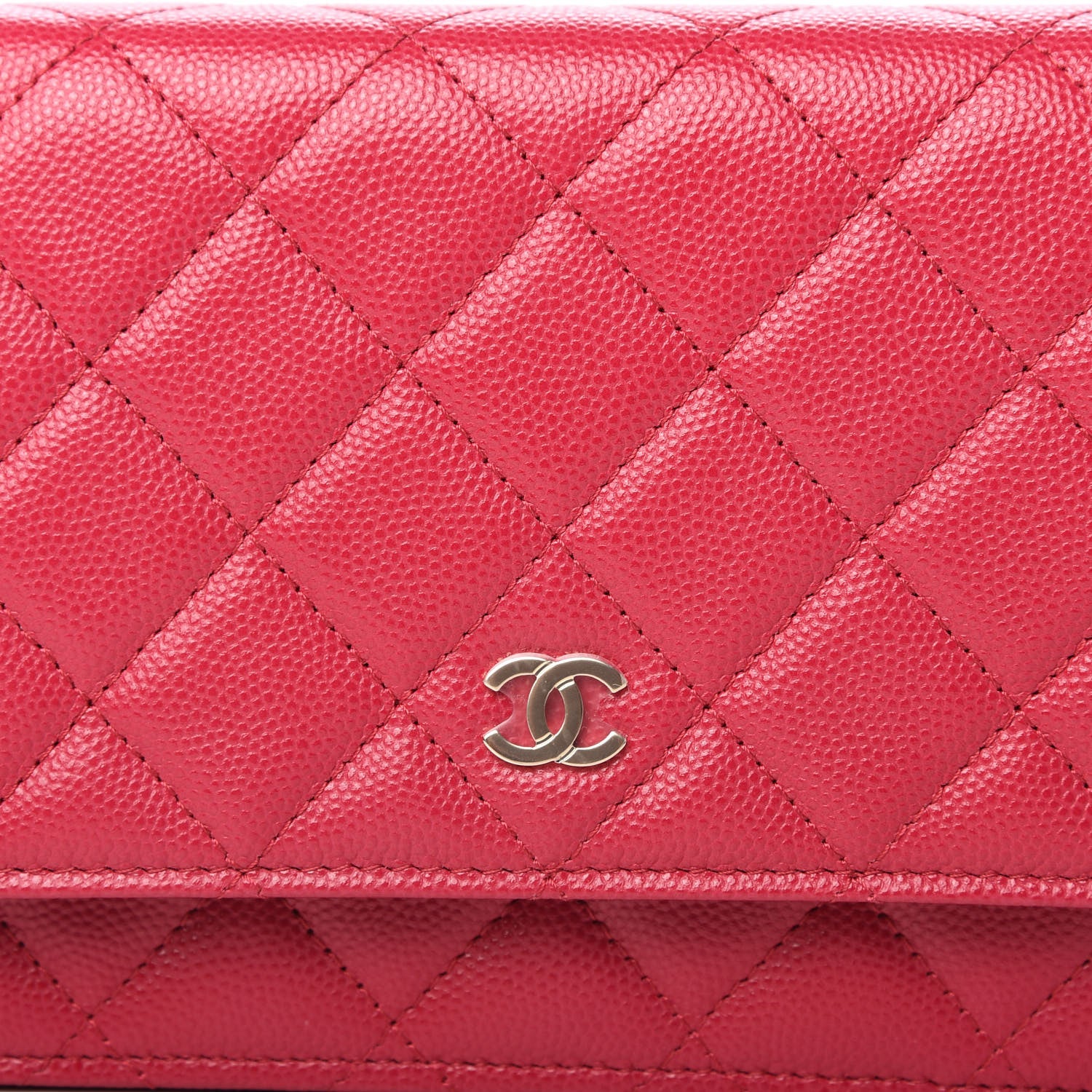 Chanel Caviar Quilted Wallet On Chain WOC Dark Pink 11 of 12