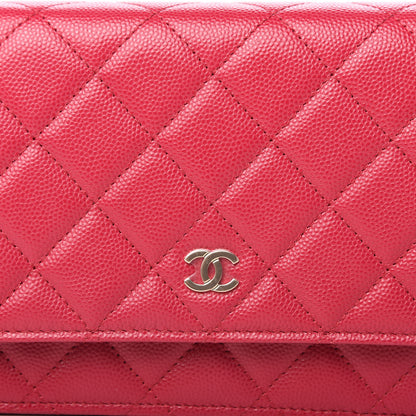 Chanel Caviar Quilted Wallet On Chain WOC Dark Pink 11 of 12