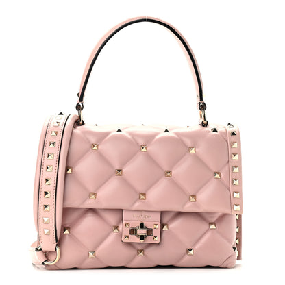 Valentino Garavani Nappa Medium Candystud Top Handle Bag Poudre 1 of 9