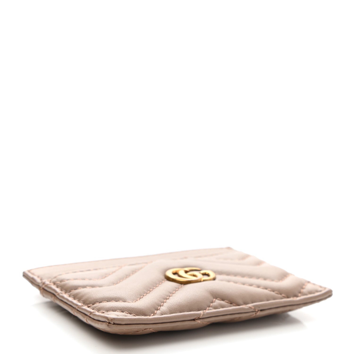 Gucci Calfskin Matelasse GG Marmont Card Holder Porcelain Rose 4 of 7