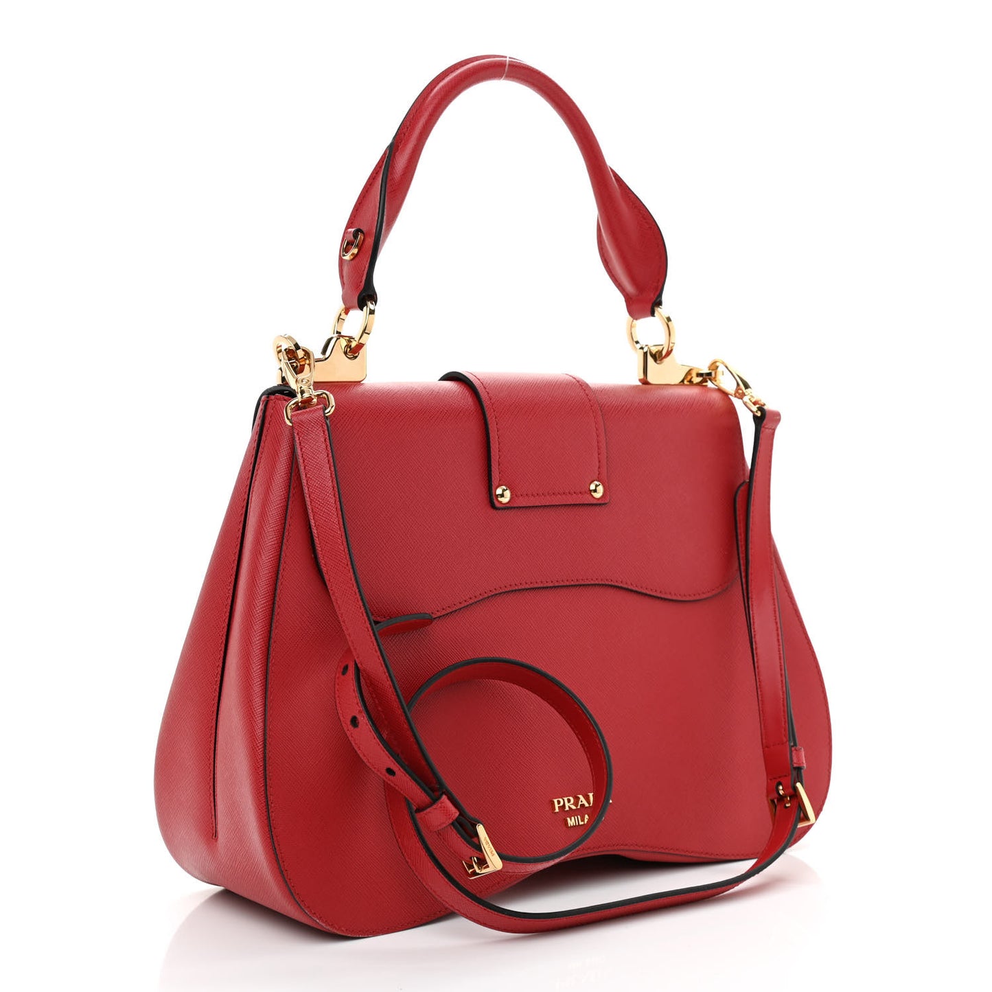 Saffiano Lux Large Sidonie Top Handle Bag Fuoco