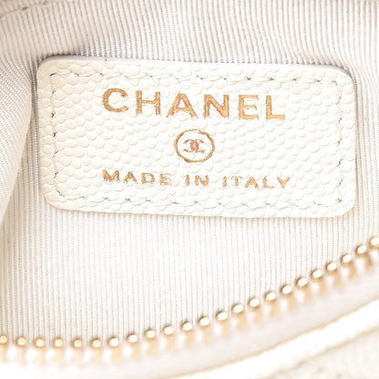 Chanel Caviar Quilted Small Cosmetic Case White 6 of 8