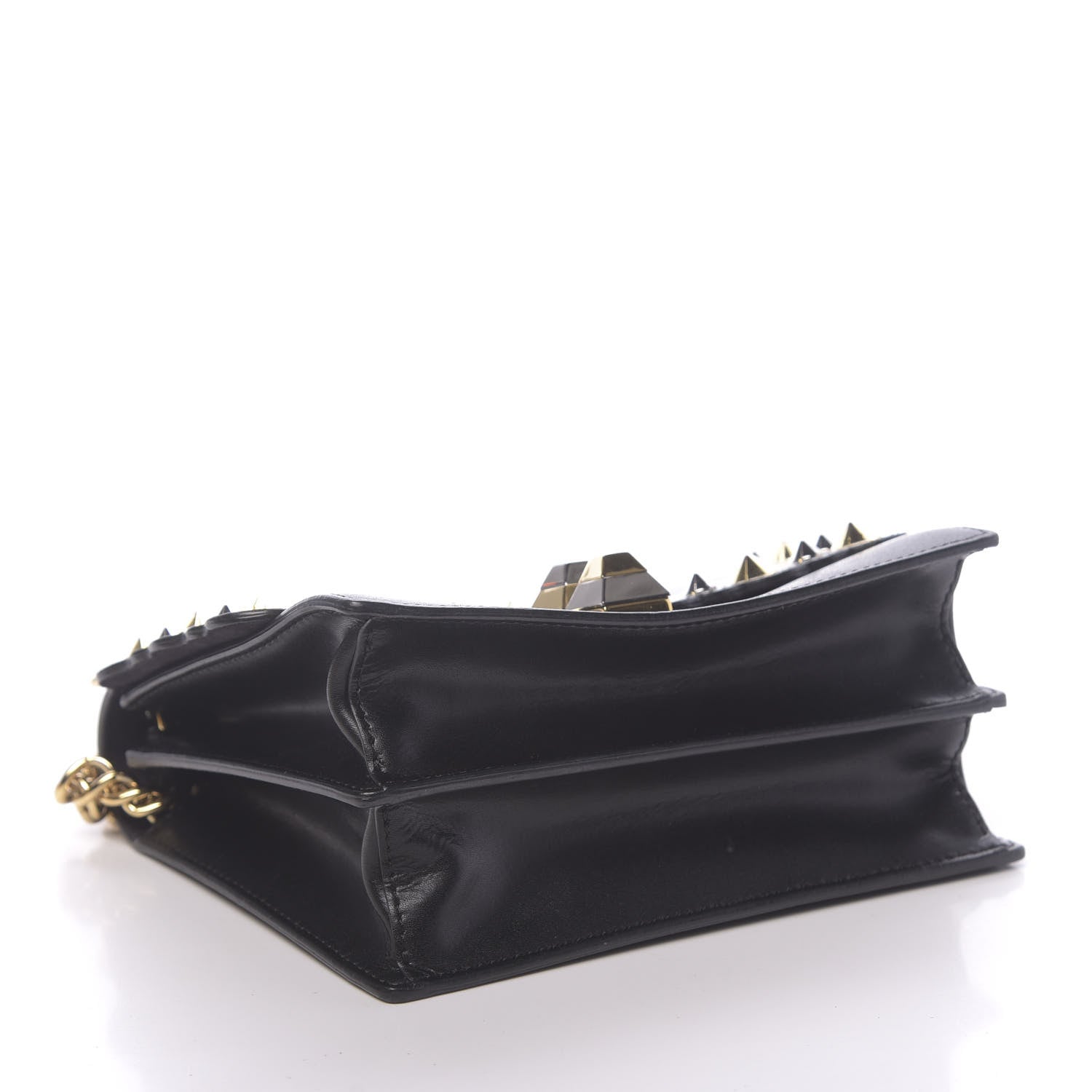 Fendi Vitello Liberty Metal Scalloped Multi Studded Small Kan I Shoulder Bag Black 4 of 11