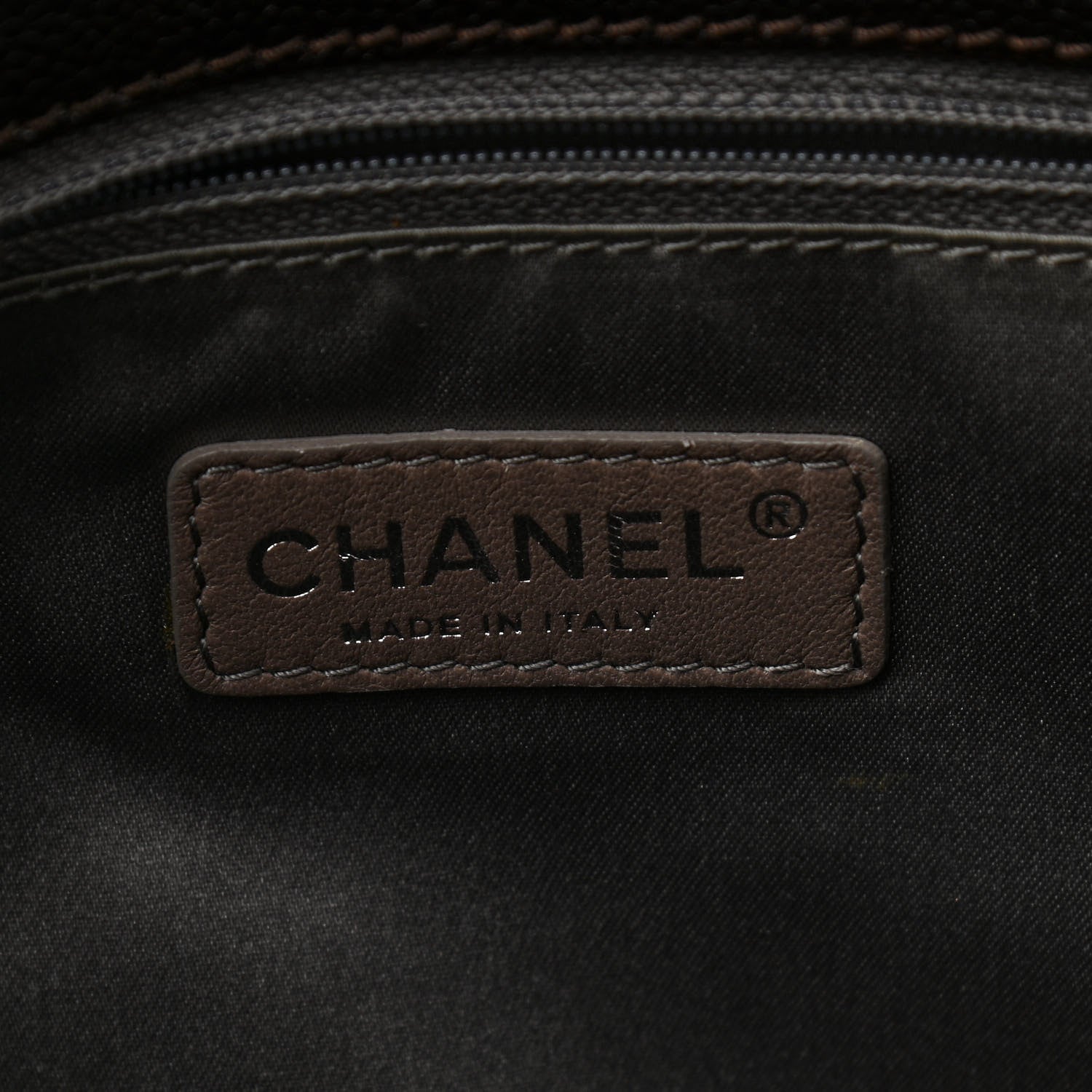 Chanel Glazed Caviar Pocket In The City Tote Dark Brown 5 of 10