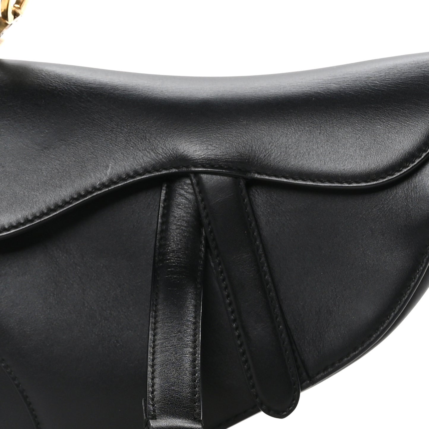 Calfskin Mini Saddle Bag Black