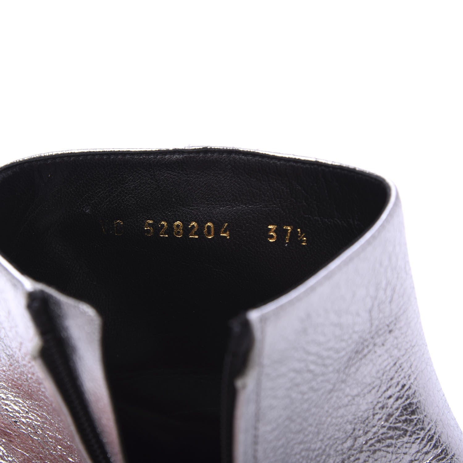 Saint Laurent Metallic Calfskin Loulou 50 Ankle Booties 37.5 Silver 8 of 8