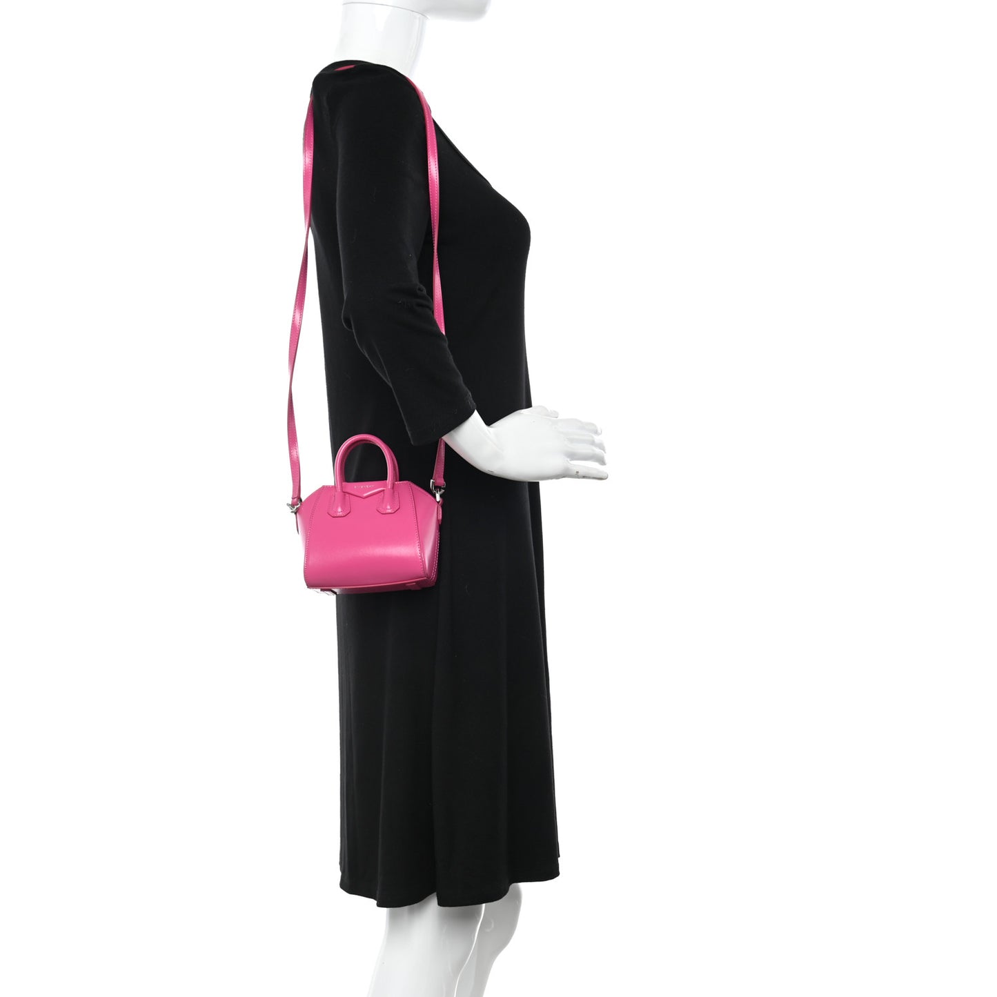 Shiny Lord Calfskin Micro Antigona Neon Pink