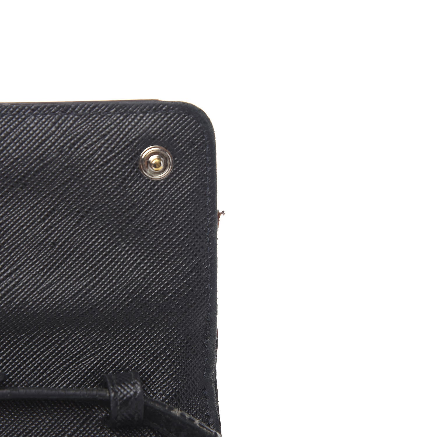 Prada Saffiano Metal Flap Wallet With Strap Black 8 of 14