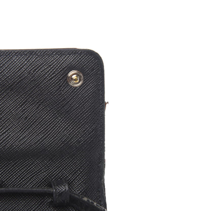 Prada Saffiano Metal Flap Wallet With Strap Black 8 of 14
