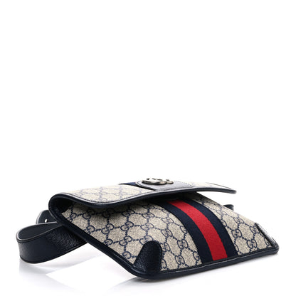 Gucci GG Supreme Monogram Web Small Ophidia Belt Bag 100 40 Beige Navy 4 of 10