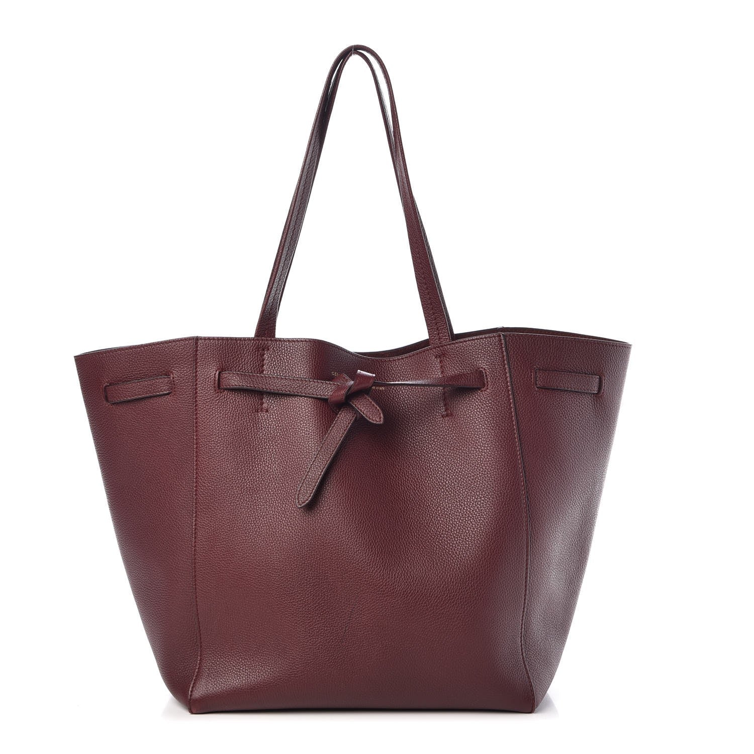 Celine Soft Grained Calfskin Small Belt Cabas Phantom Burgundy 1 of 11