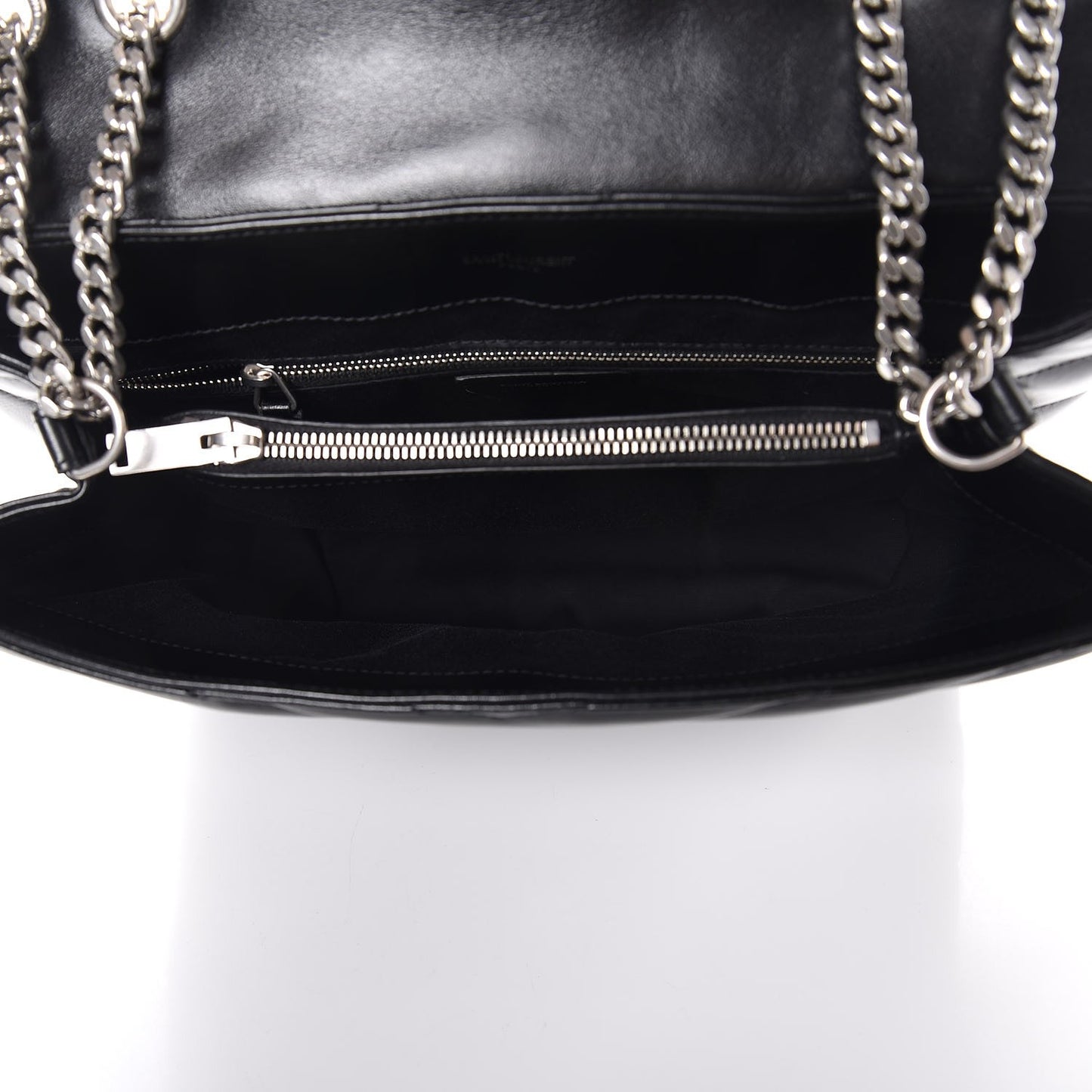 Calfskin Y Quilted Monogram Medium Loulou Chain Satchel Black