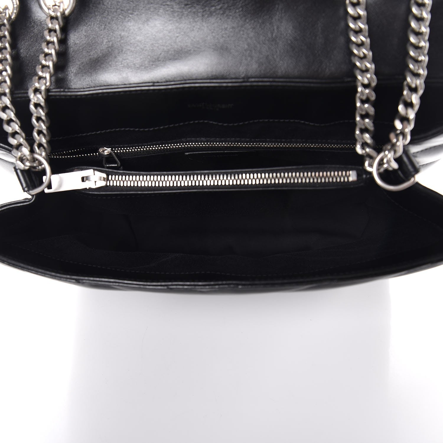 Saint Laurent Calfskin Y Quilted Monogram Medium Loulou Chain Satchel Black 5 of 11