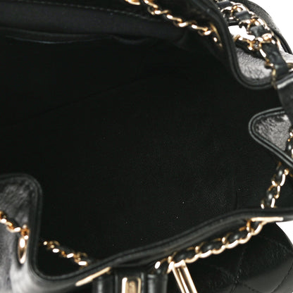 Chanel Glazed Aged Calfskin Quilted Small Duma Drawstring Backpack Black 5 of 11