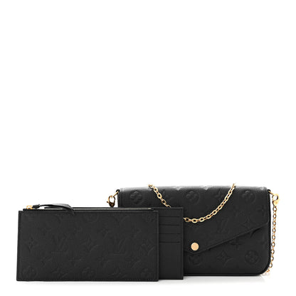 Louis Vuitton Empreinte Pochette Felicie Chain Wallet Black 3 of 12