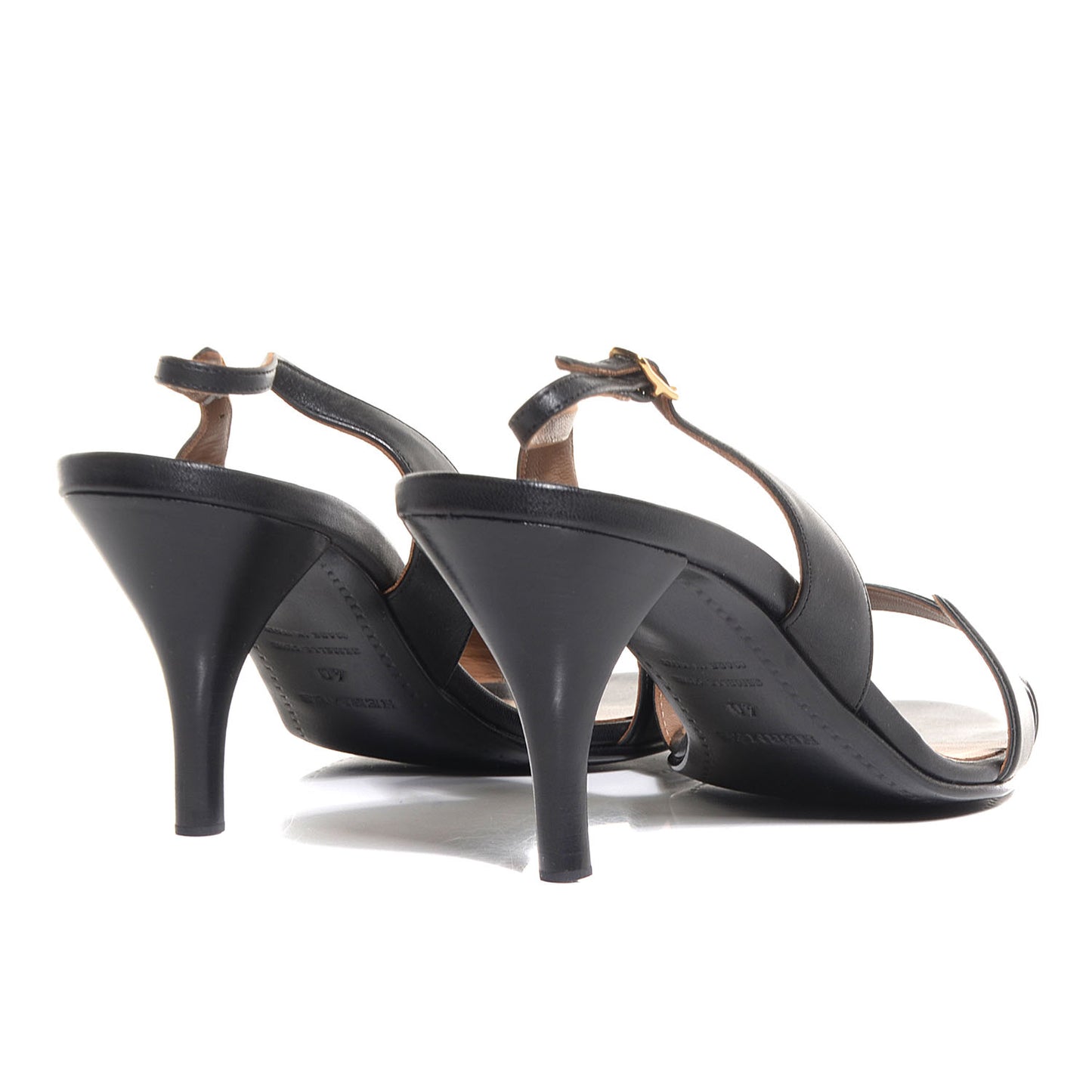 Nappa Leather Night 70 Slingback Heels 40 Black