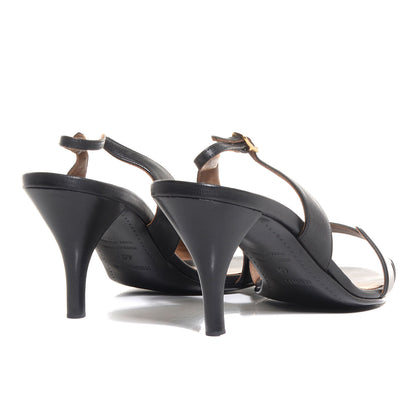 Hermes Nappa Leather Night 70 Slingback Heels 40 Black 3 of 6