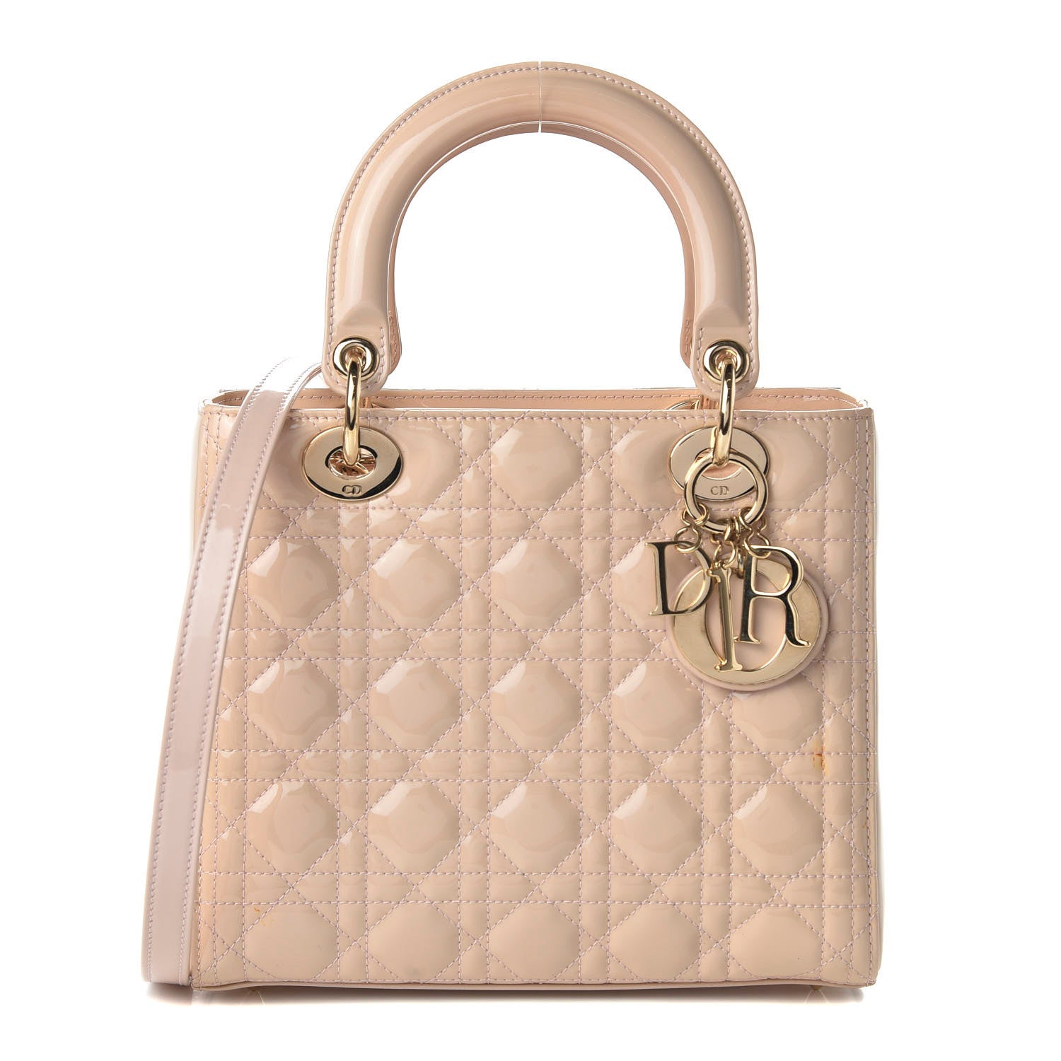 Christian Dior Patent Cannage Medium Lady Dior Rose Clair 1 of 12
