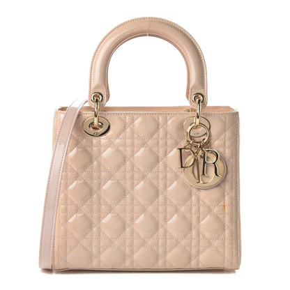 Christian Dior Patent Cannage Medium Lady Dior Rose Clair 1 of 12