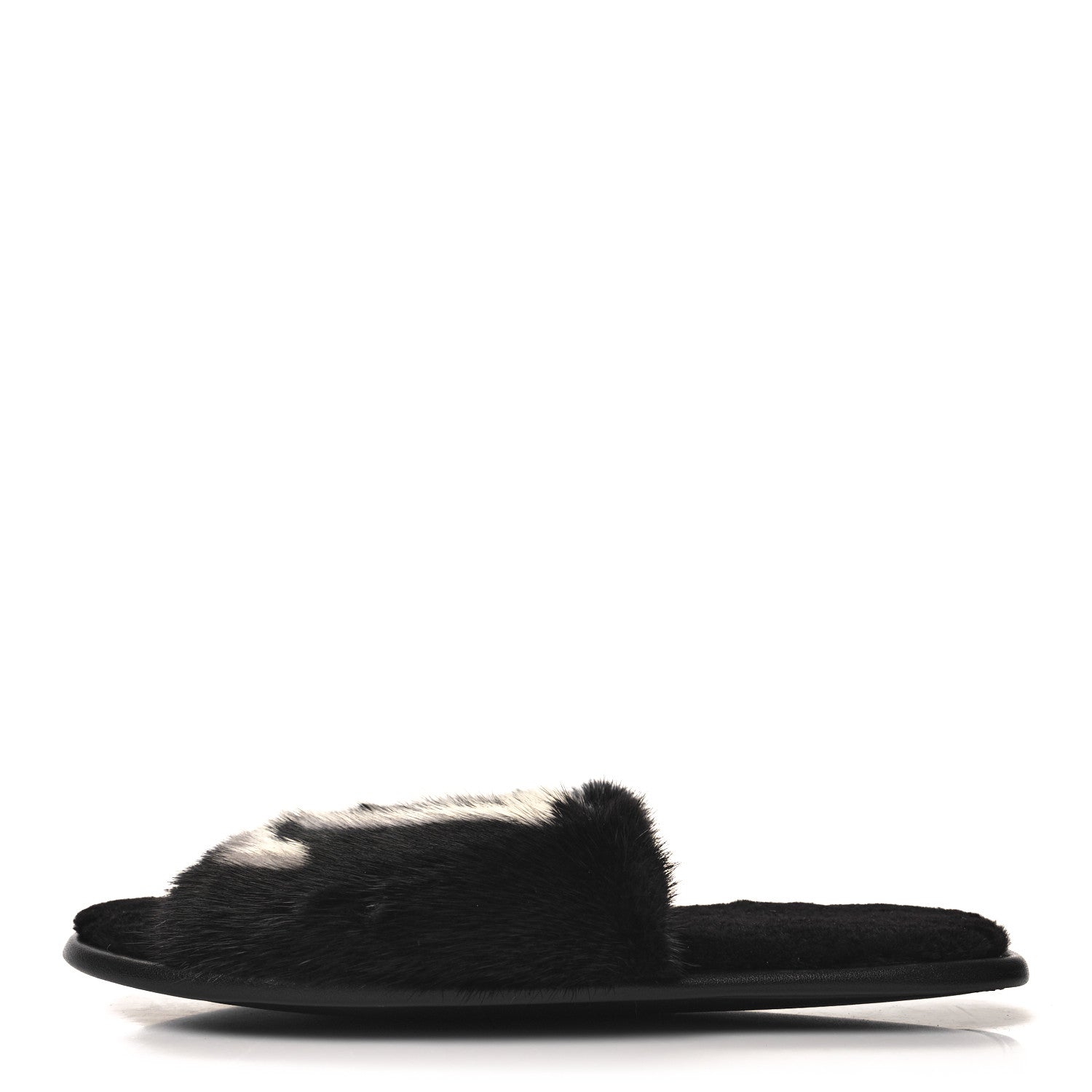 Louis Vuitton Mink Fur Homey Flat Mules 37-38 Black 1 of 5