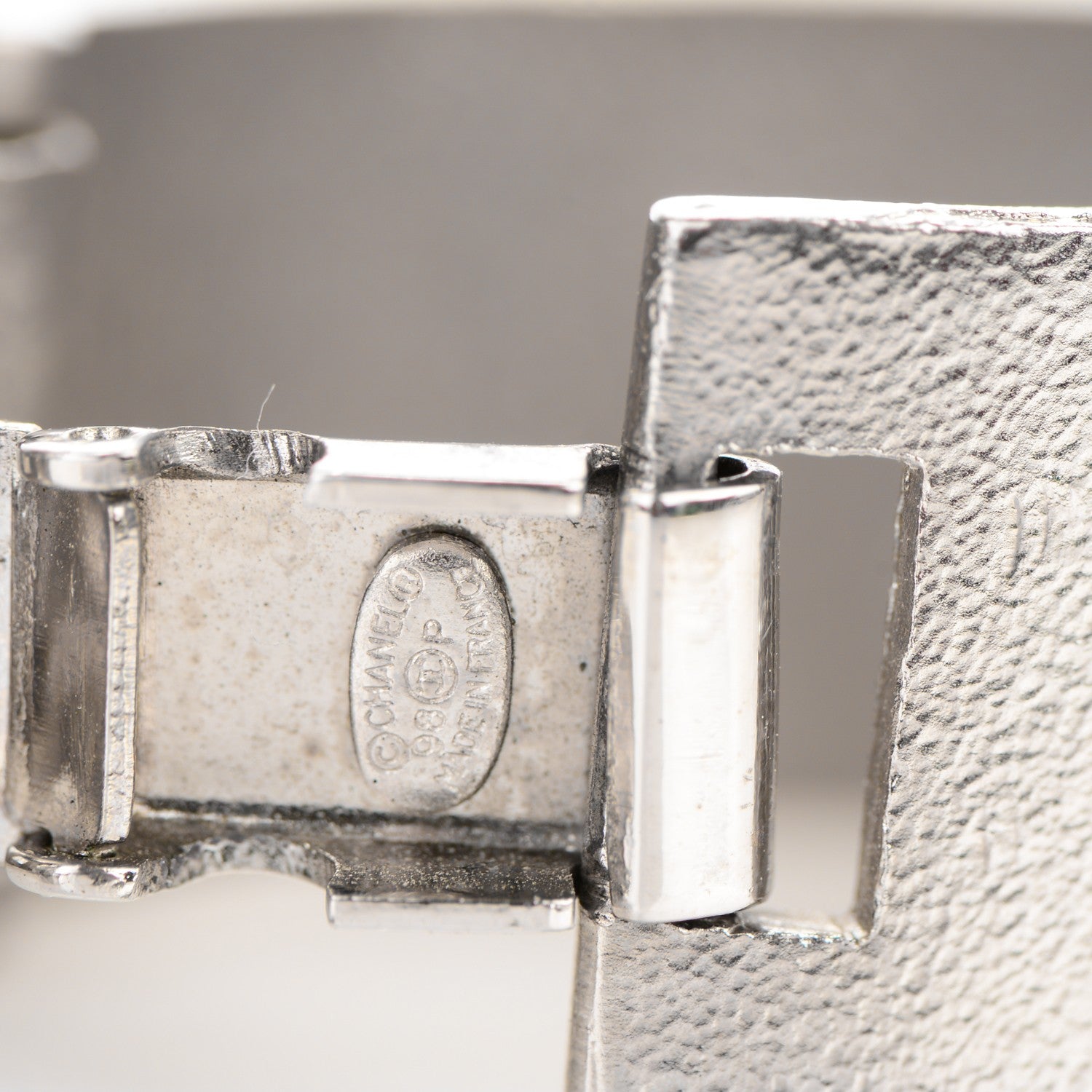 Chanel Metal Logo Bracelet Silver 4 of 5