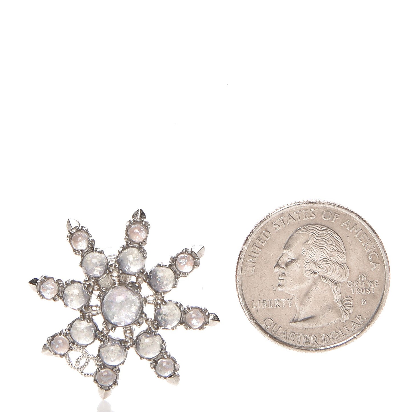 Strass Crystal CC Snowflake Earrings Silver