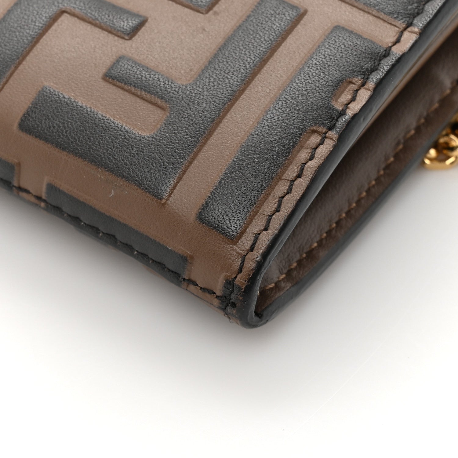 Fendi Vitello Soft F is Fendi Bi-Color FF 1974 Embossed Continental Envelope Wallet On Chain Maya Black 15 of 18