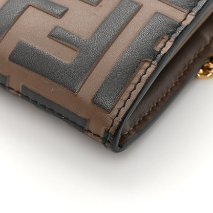 Fendi Vitello Soft F is Fendi Bi-Color FF 1974 Embossed Continental Envelope Wallet On Chain Maya Black 15 of 18
