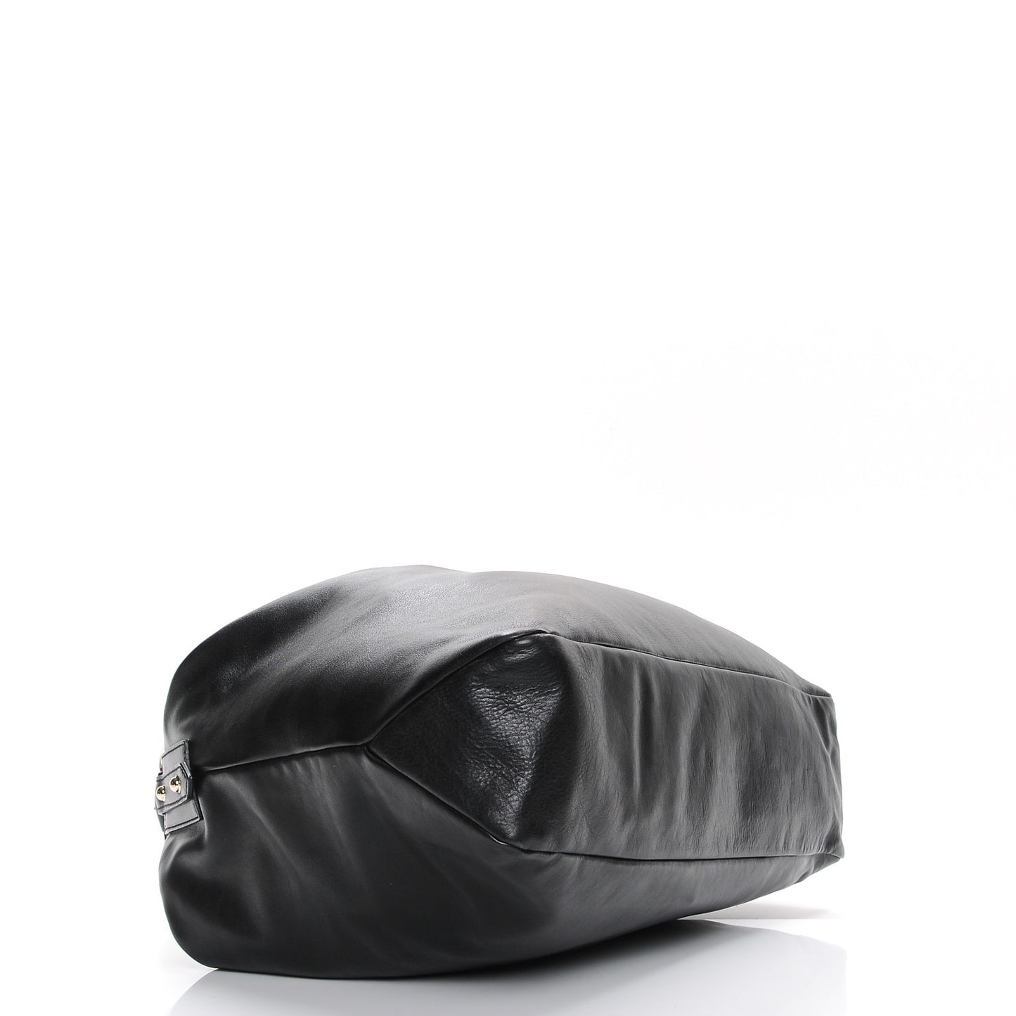 Calfskin Large Horsebit Chain Hobo Black