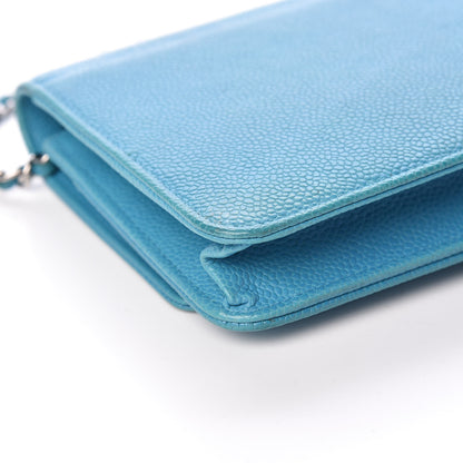 Chanel Caviar Wallet On Chain WOC Turquoise 14 of 16
