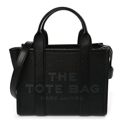 Marc Jacobs Grained Calfskin Small The Tote Bag Black 1 of 8