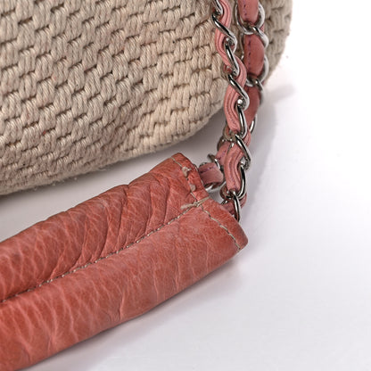 Chanel Canvas Woven Lambskin Lax Accordion Hobo Pink 13 of 15