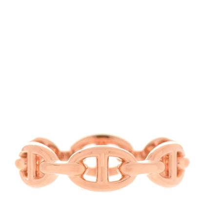 Hermes 18K Rose Gold PM Chaine D'Ancre Enchainee Ring 55 7.25 1 of 9
