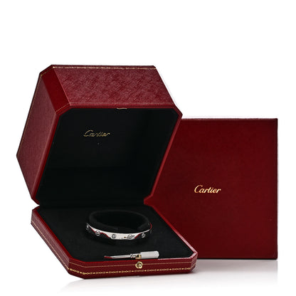 Cartier 18K White Gold 4 Diamond LOVE Bracelet 17 9 of 9