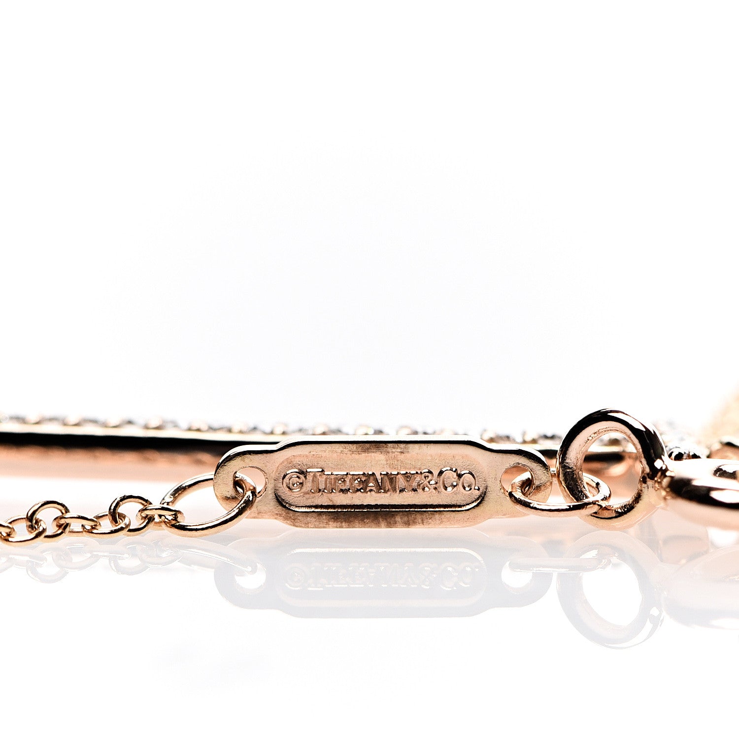 Tiffany 18K Rose Gold Diamond T Smile Pendant Necklace 4 of 6
