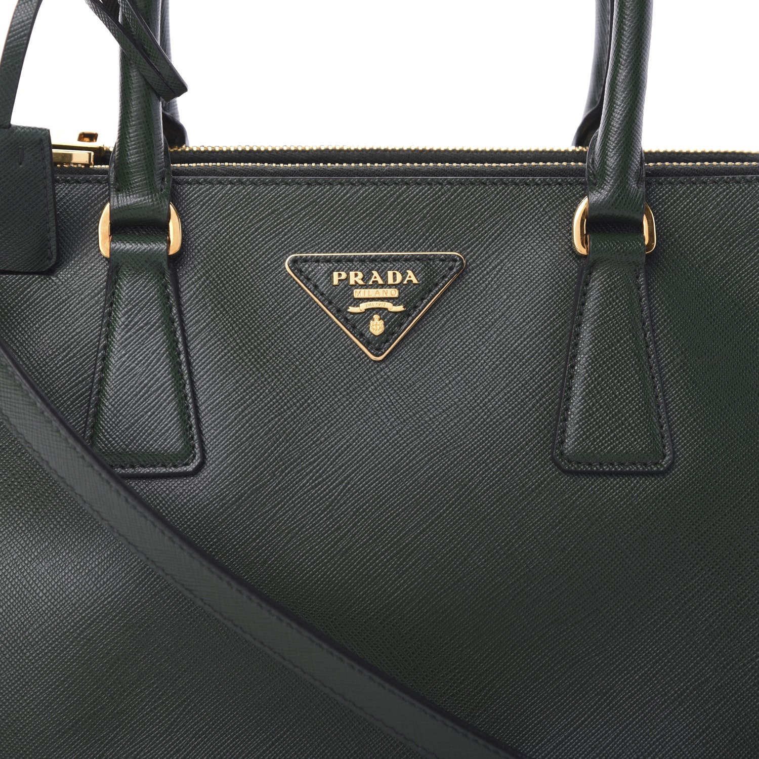 Prada Saffiano Small Galleria Double Zip Tote Smeraldo 10 of 12