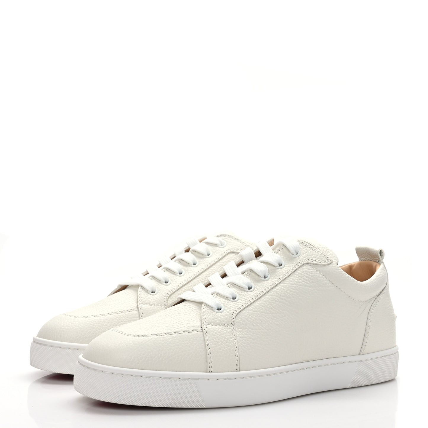 Grained Calfskin Rantulow Flat Sneakers 44.5 Latte