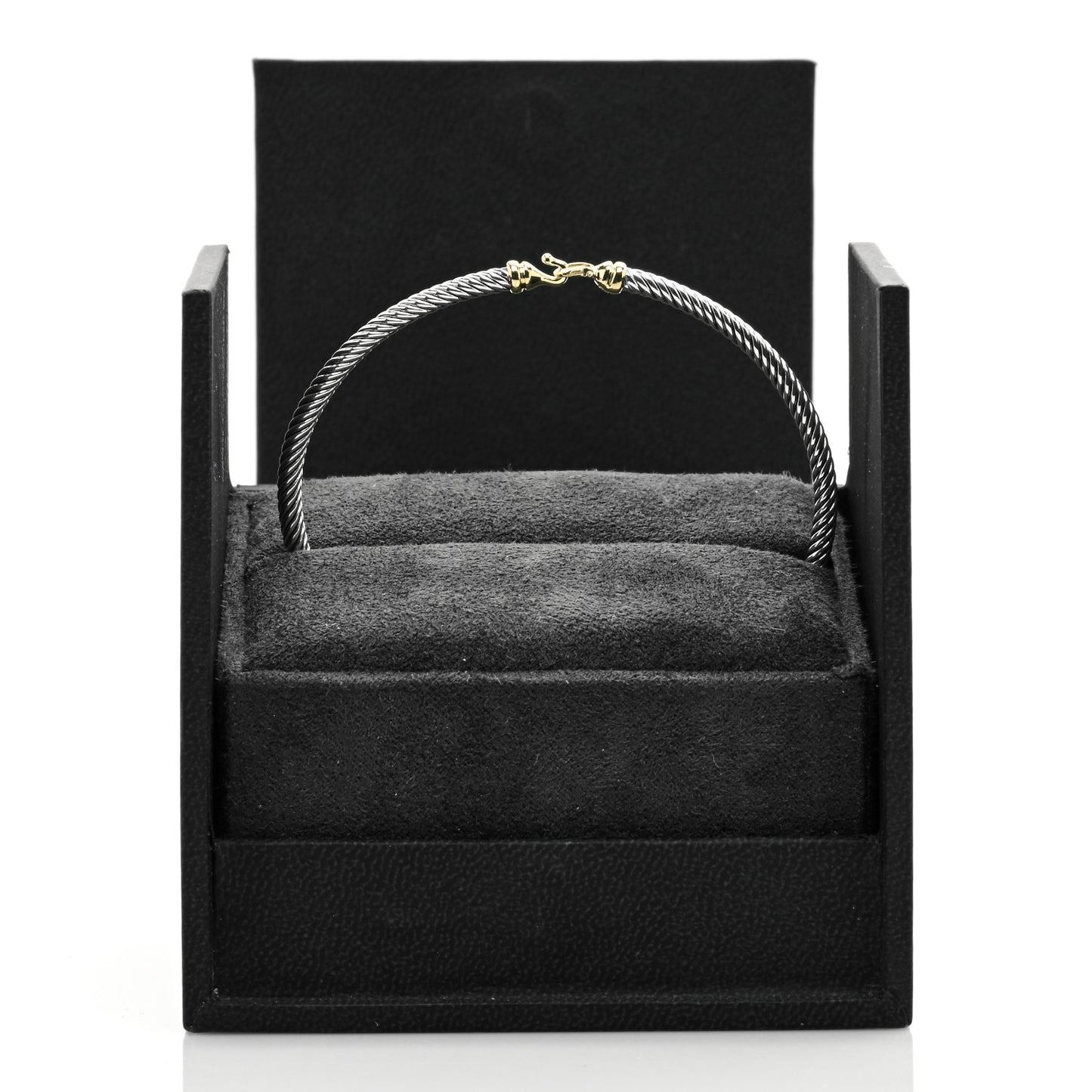 Sterling Silver 18K Yellow Gold 3mm Cable Buckle Bracelet
