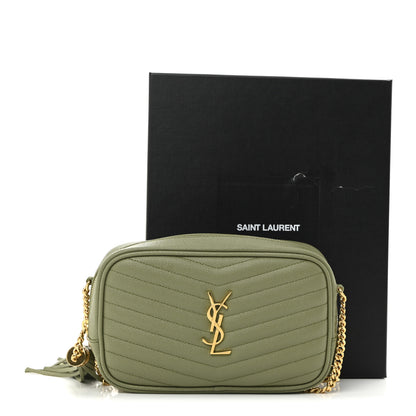 Saint Laurent Grain De Poudre Matelasse Monogram Mini Lou Camera Bag Pistachio 11 of 11