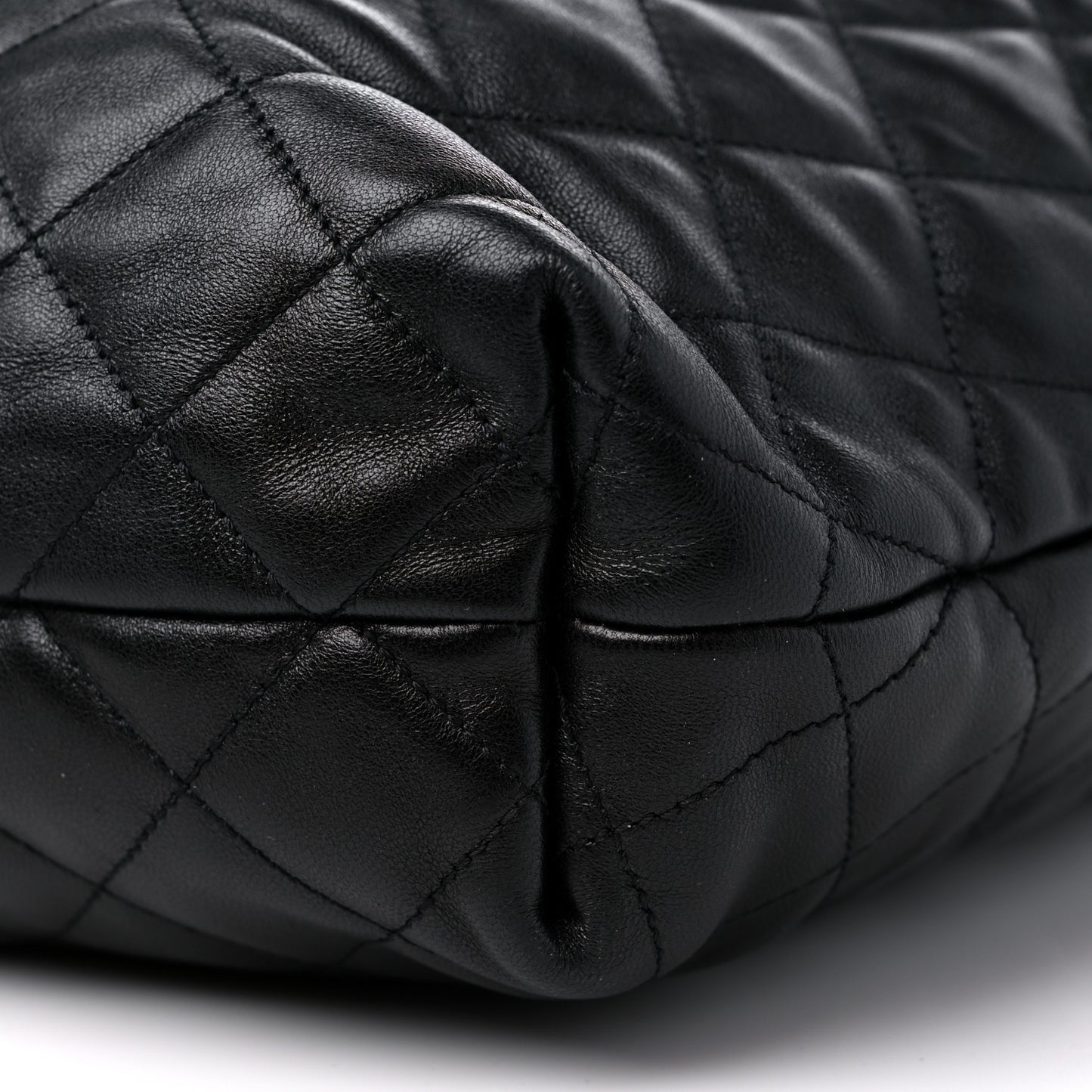 Lambskin Quilted Maxi Icare Shopping Tote Black