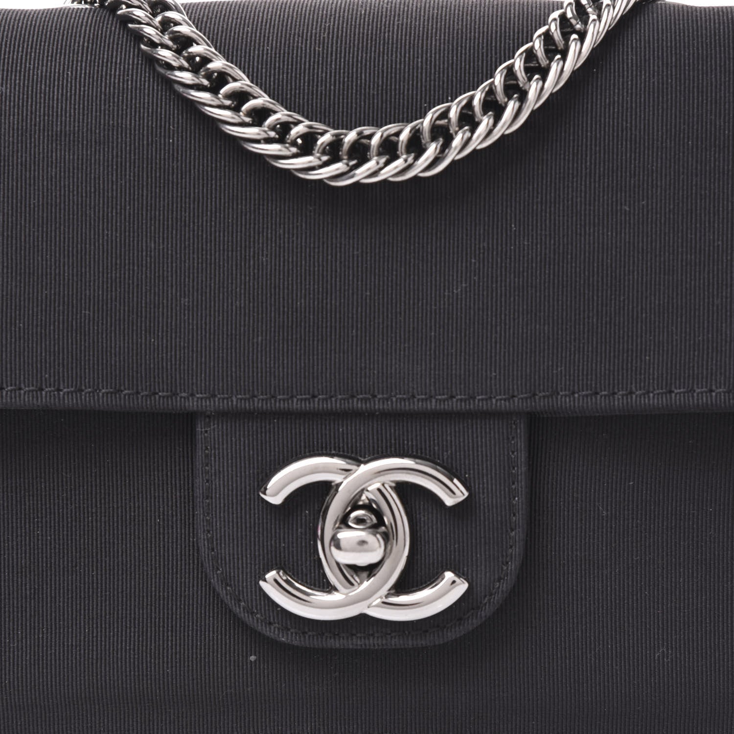Chanel Grosgrain Mini Square Flap Bijoux Chain Black 9 of 9