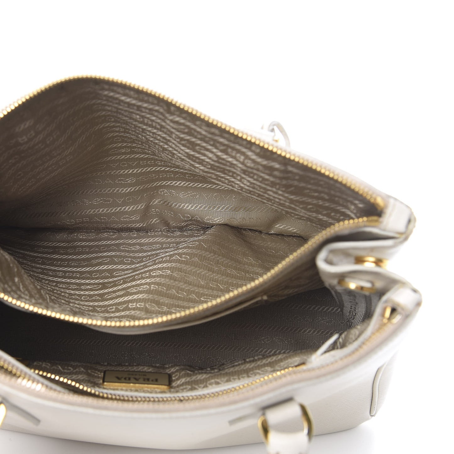 Saffiano Small Galleria Double Zip Tote Talco