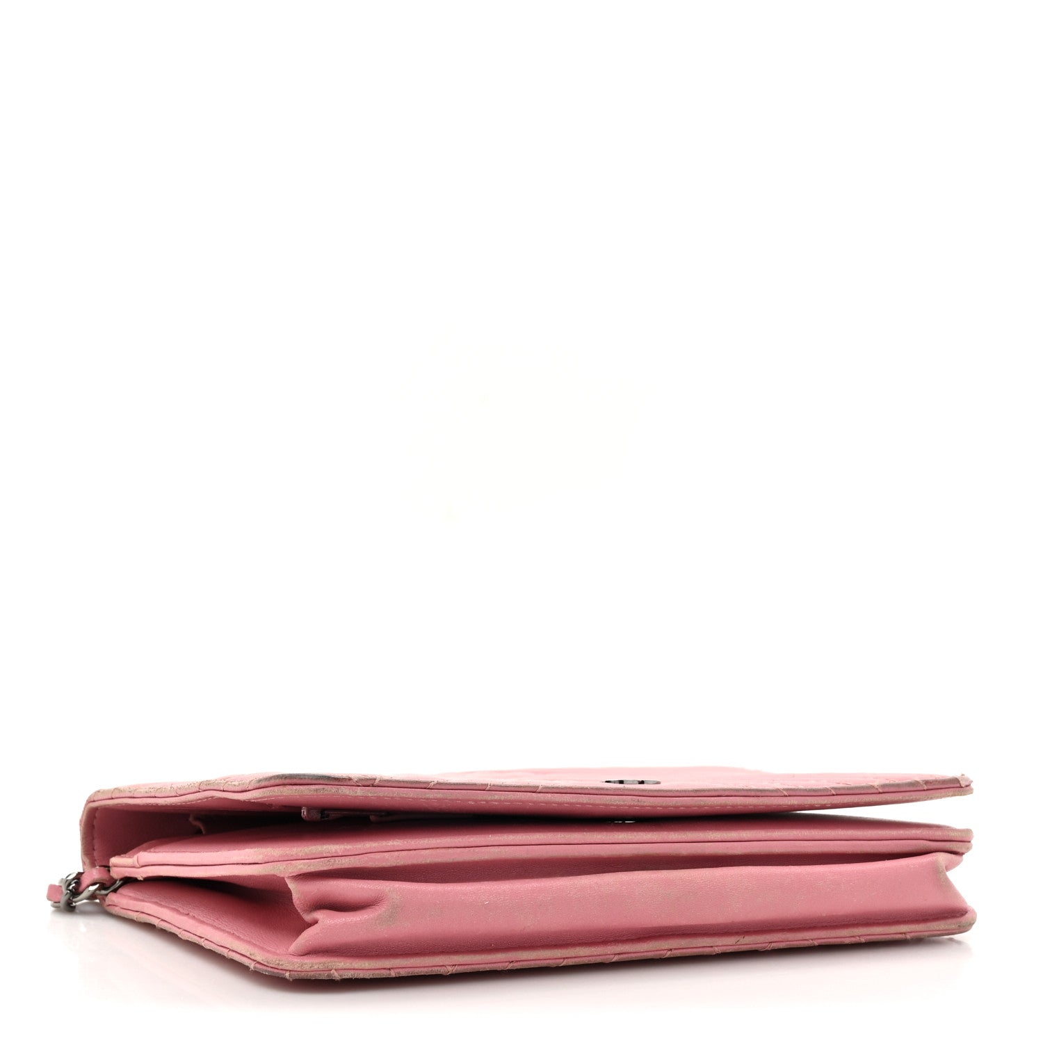 Chanel Lambskin Quilted CC Crossing Wallet On Chain WOC Pink 4 of 20