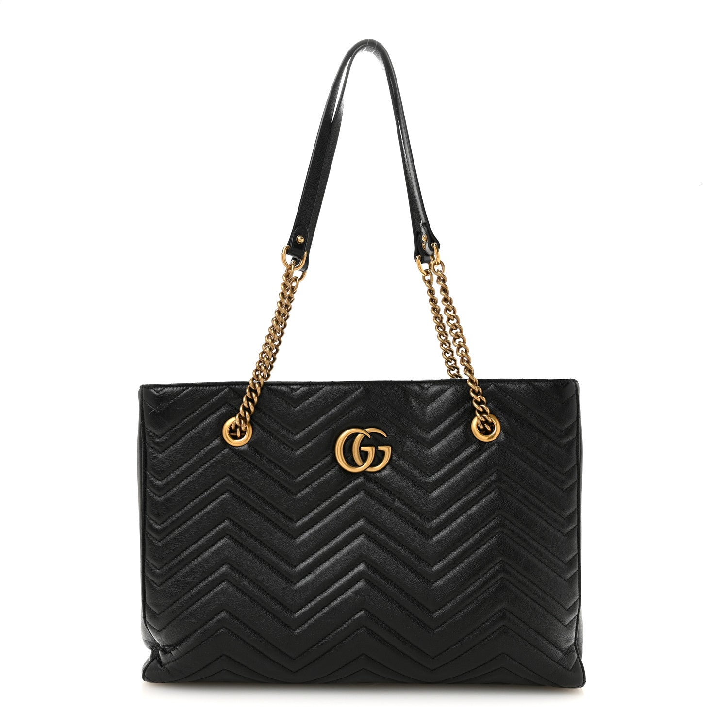 Gucci Vintage Calfskin Matelasse Medium GG Marmont Slim Tote Black 1 of 11