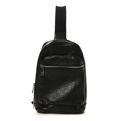 Gucci Guccissima Sling Backpack Black 1 of 10