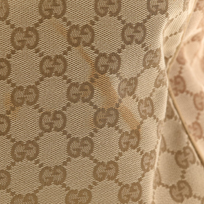 Gucci GG Monogram Web Medium Collapsible Carry On Duffle Beige Gold 10 of 10