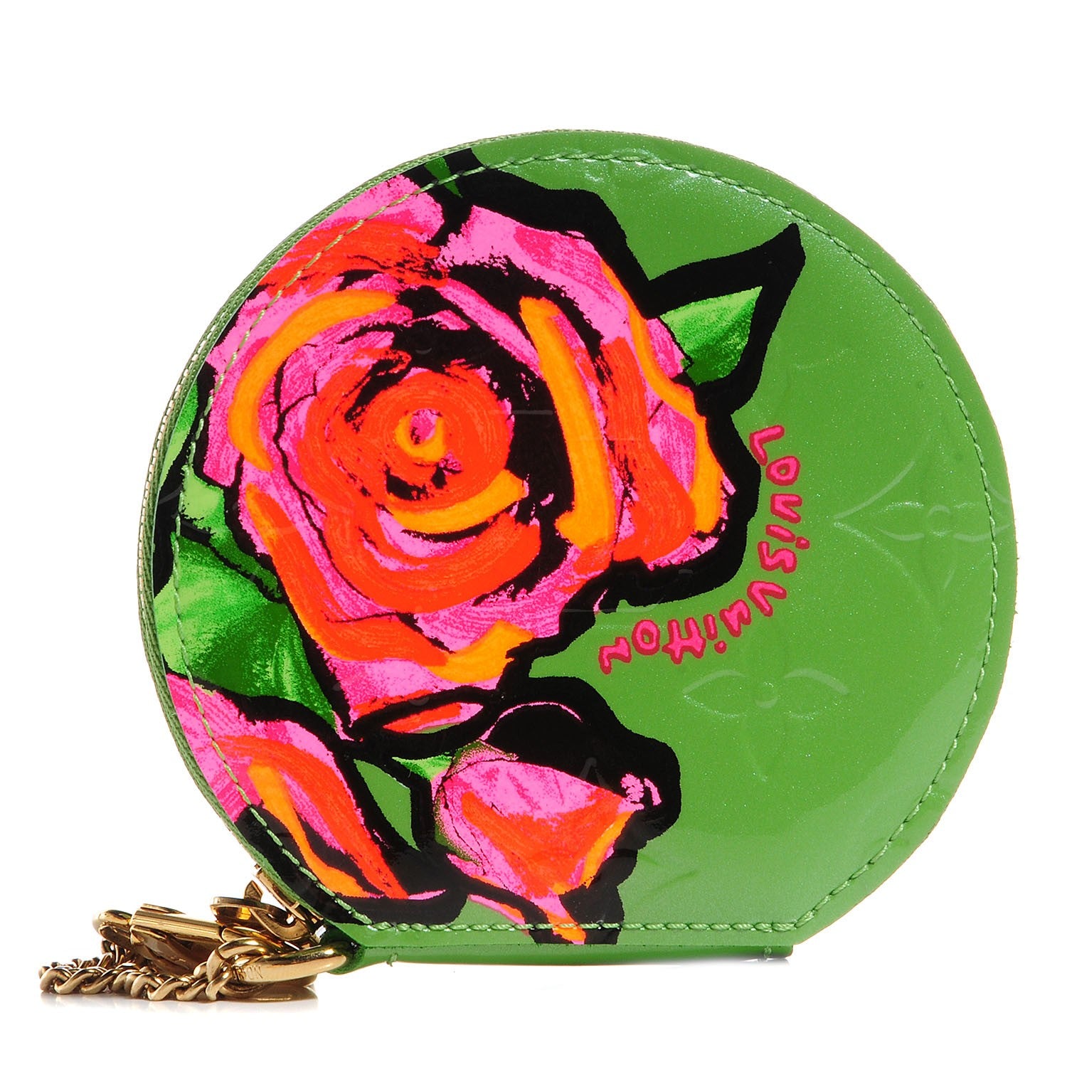 Louis Vuitton Vernis Roses Chapeau Coin Purse Vert Tonic 1 of 7